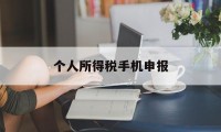 个人所得税手机申报(个人所得税手机申报流程图)